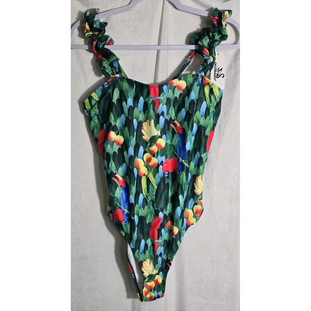Sporlike Swimsuit Woman's Large V Neck Ruffle‎ One Piece New